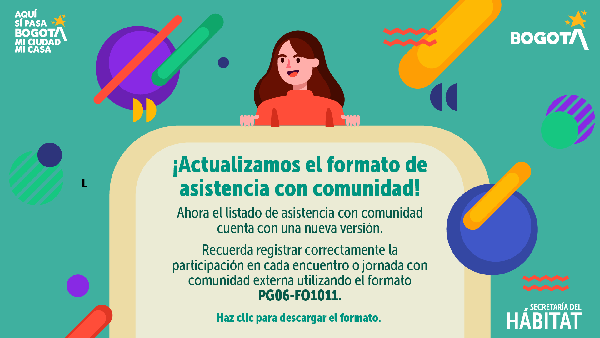 Actualización del formato de asistencia a actividades con comunidad
